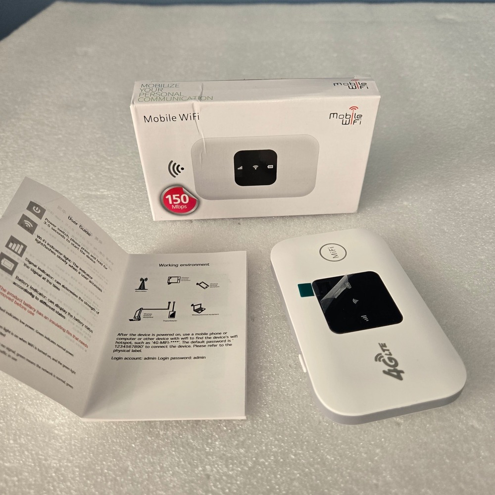 Mobile WiFi 4G LTE Hotspot Portable MiFi Router 150Mbps White Wireless Modem